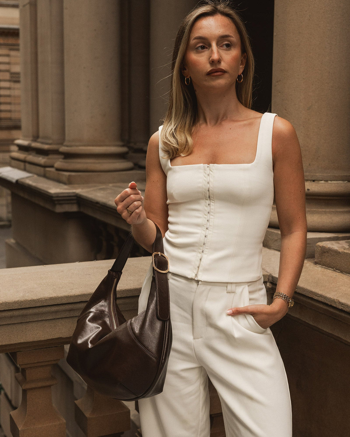 LOUENHIDE_OLIVIA SHOULDER BAG CHOCOLATE _ OLIVIA SHOULDER BAG CHOCOLATE _ Ebony Boutique NZ