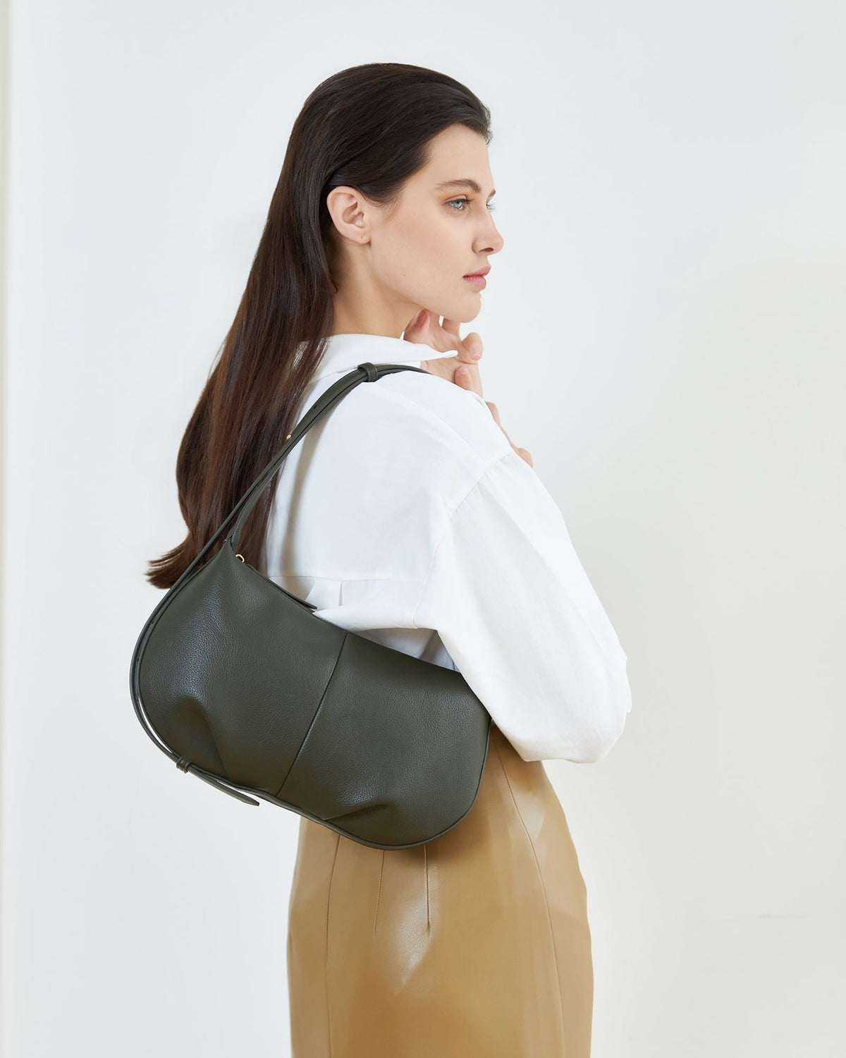 OLIVIA SHOULDER BAG OLIVE_by_LOUENHIDE_women's_in_New Zealand_ OLIVIA SHOULDER BAG OLIVE _