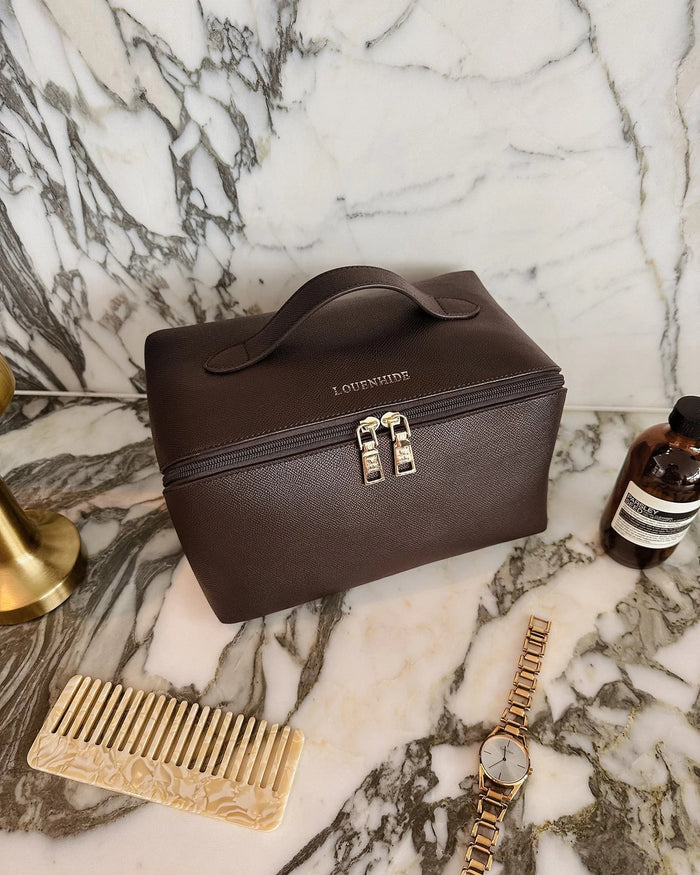 LOUENHIDE_ORION COSMETIC CASE CHOCOLATE _ ORION COSMETIC CASE CHOCOLATE _ Ebony Boutique NZ