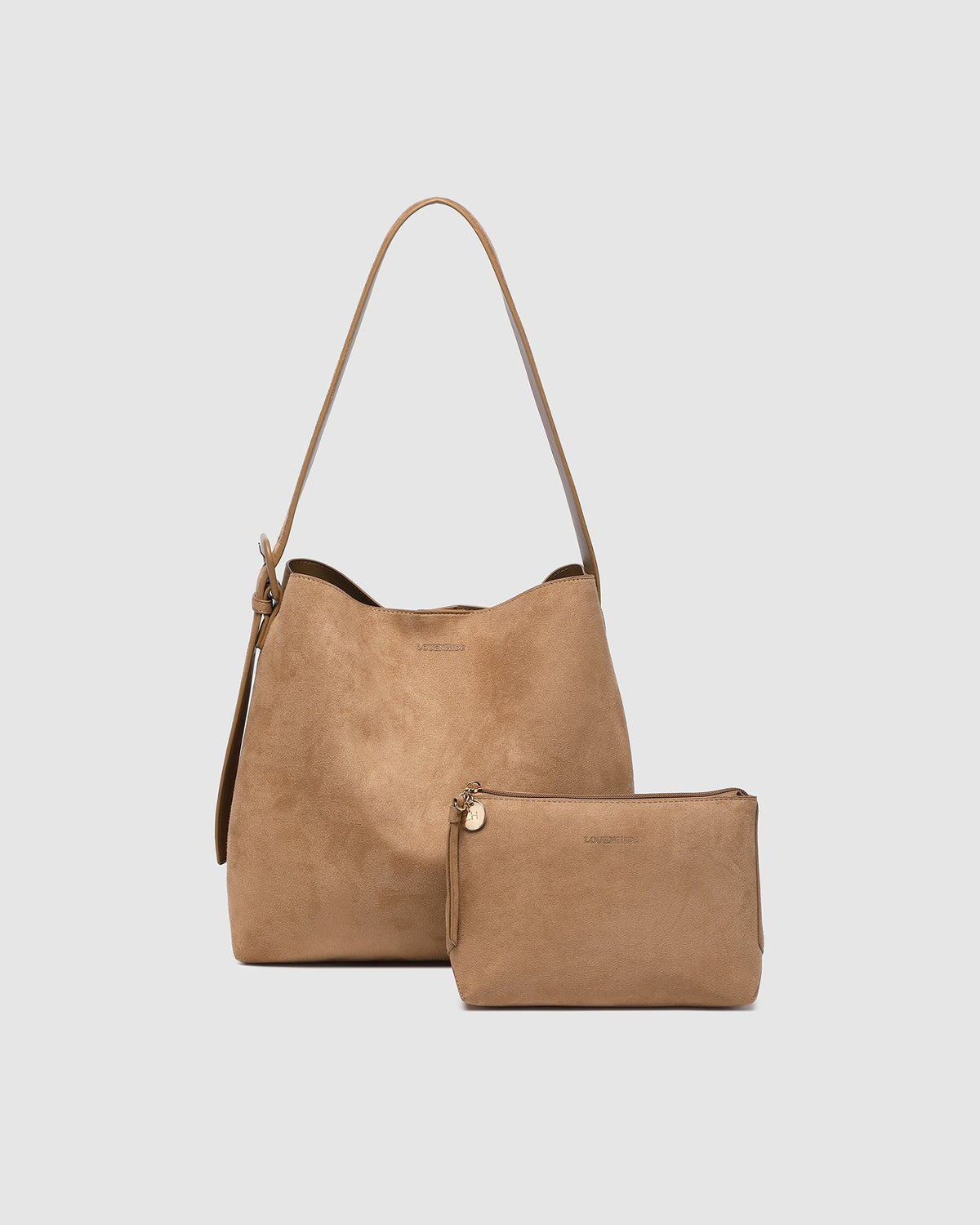 LOUENHIDE_PEYTON EVERYDAY POUCH SET SUEDETTE HONEY _ PEYTON EVERYDAY POUCH SET SUEDETTE HONEY _ Ebony Boutique NZ