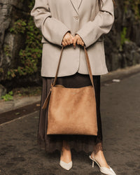 PEYTON SHOULDER BAG SUEDETTE HONEY_by_LOUENHIDE_women's_in_New Zealand_ PEYTON SHOULDER BAG SUEDETTE HONEY _