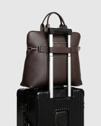 RHODES LAPTOP BAG CHOCOLATE_by_LOUENHIDE_women's_in_New Zealand_ Louenhide Rhodes Chocolate laptop bag women’s work and travel tote fits 16 inch laptop ideal for commuting in New Zealand _