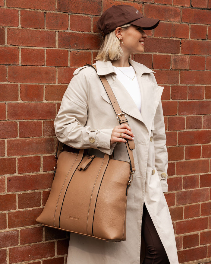 LOUENHIDE_RHODES LATTE LAPTOP BAG _ RHODES LATTE LAPTOP BAG _ Ebony Boutique NZ