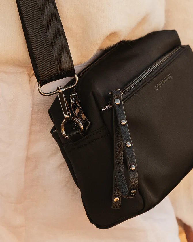 LOUENHIDE_ROWIE NYLON CROSSBODY BAG BLACK _ ROWIE NYLON CROSSBODY BAG BLACK _ Ebony Boutique NZ