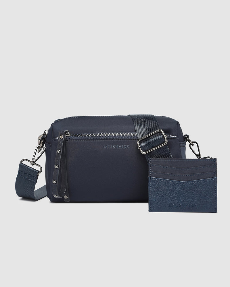 LOUENHIDE_ROWIE NYLON CROSSBODY BAG NAVY _ ROWIE NYLON CROSSBODY BAG NAVY _ Ebony Boutique NZ