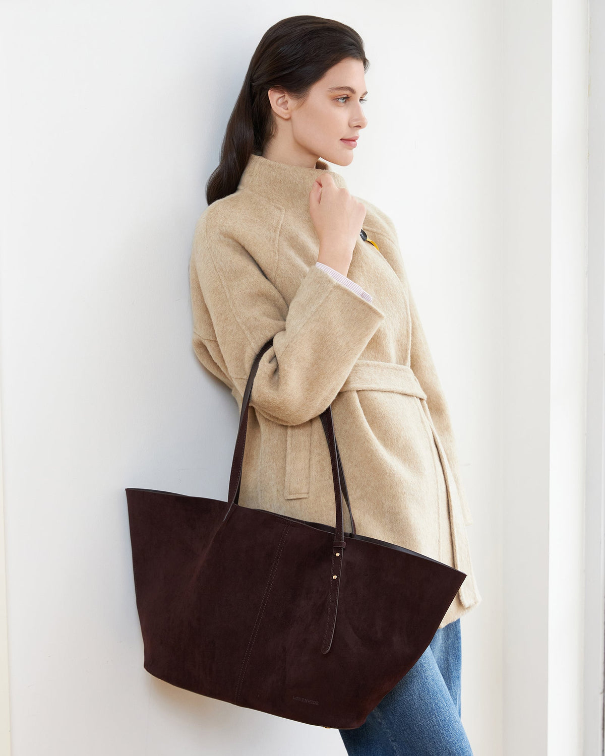 SAWYER TOTE BAG SUEDETTE CHOCOLATE_by_LOUENHIDE_women's_in_New Zealand_ SAWYER TOTE BAG SUEDETTE CHOCOLATE _