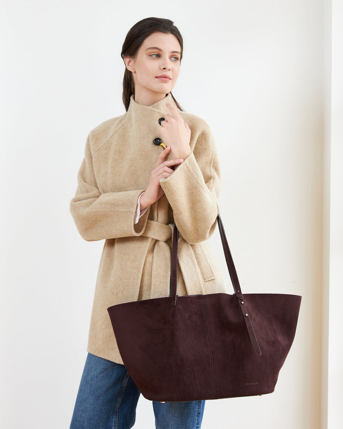SAWYER TOTE BAG SUEDETTE CHOCOLATE_by_LOUENHIDE_women's_in_New Zealand_ SAWYER TOTE BAG SUEDETTE CHOCOLATE _