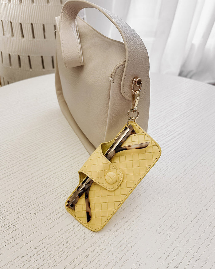LOUENHIDE_SKITTLE SUNGLASS CASE WOVEN BUTTER _ SKITTLE SUNGLASS CASE WOVEN BUTTER _ Ebony Boutique NZ