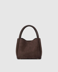 STEFFIE MINI TOTE BAG SUEDETTE CHOCOLATE_by_LOUENHIDE_women's_in_New Zealand_ STEFFIE MINI TOTE BAG SUEDETTE CHOCOLATE _