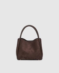 STEFFIE MINI TOTE BAG SUEDETTE CHOCOLATE_by_LOUENHIDE_women's_in_New Zealand_ STEFFIE MINI TOTE BAG SUEDETTE CHOCOLATE _
