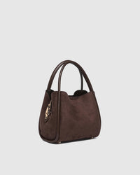 STEFFIE MINI TOTE BAG SUEDETTE CHOCOLATE_by_LOUENHIDE_women's_in_New Zealand_ STEFFIE MINI TOTE BAG SUEDETTE CHOCOLATE _