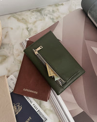 VENICE PASSPORT HOLDER OLIVE_by_LOUENHIDE_women's_in_New Zealand_ VENICE PASSPORT HOLDER OLIVE _