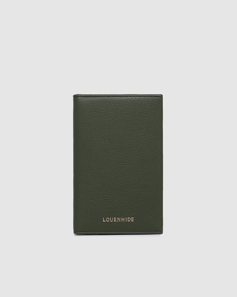 VENICE PASSPORT HOLDER OLIVE_by_LOUENHIDE_women's_in_New Zealand_ VENICE PASSPORT HOLDER OLIVE _