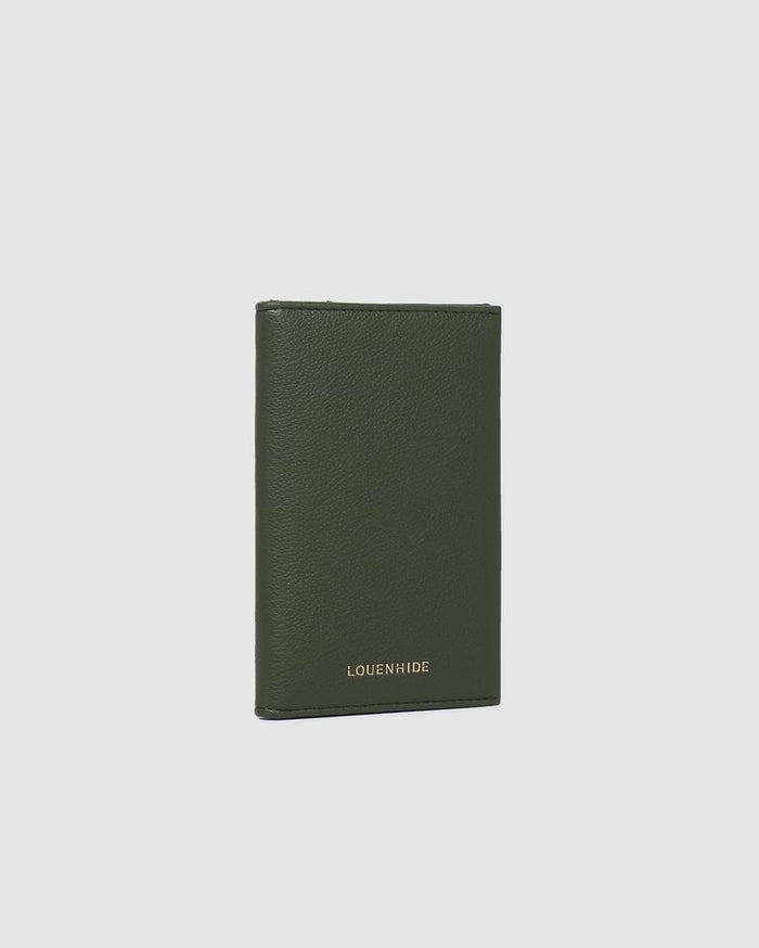 VENICE PASSPORT HOLDER OLIVE_by_LOUENHIDE_women's_in_New Zealand_ VENICE PASSPORT HOLDER OLIVE _