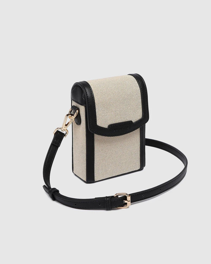 LOUENHIDE_YOKO CANVAS PHONE BAG BLACK _ YOKO CANVAS PHONE BAG BLACK _ Ebony Boutique NZ