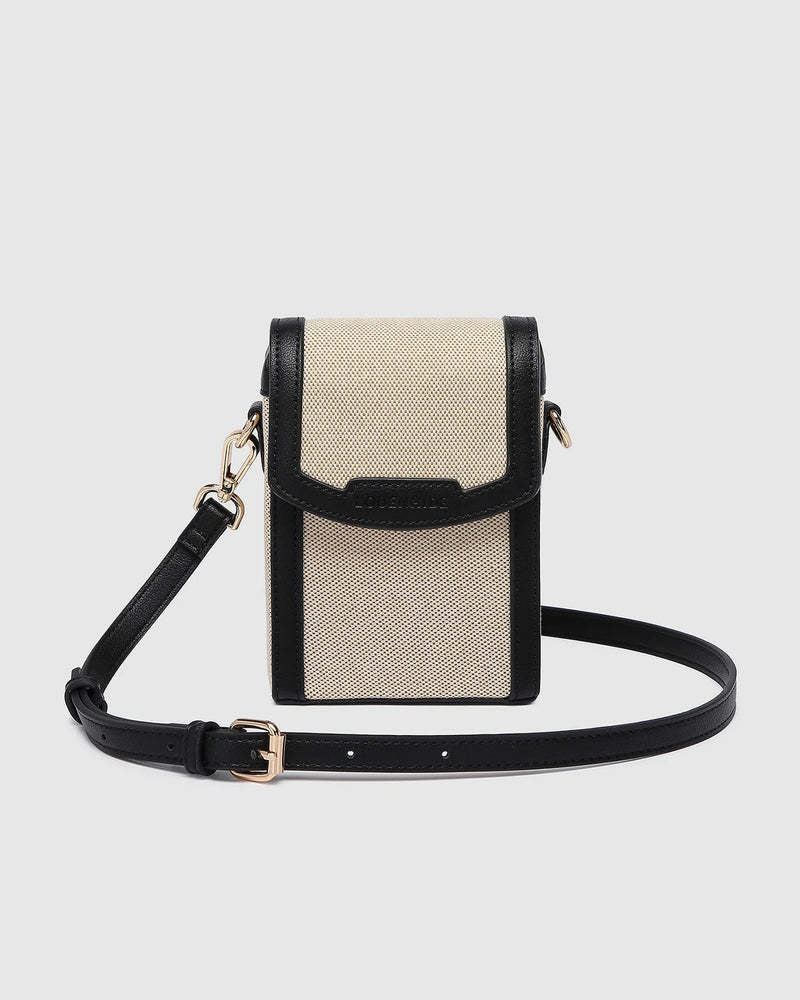 LOUENHIDE_YOKO CANVAS PHONE BAG BLACK _ YOKO CANVAS PHONE BAG BLACK _ Ebony Boutique NZ