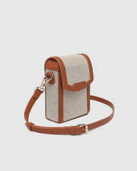 LOUENHIDE_YOKO CANVAS PHONE BAG TAN _ YOKO CANVAS PHONE BAG TAN _ Ebony Boutique NZ