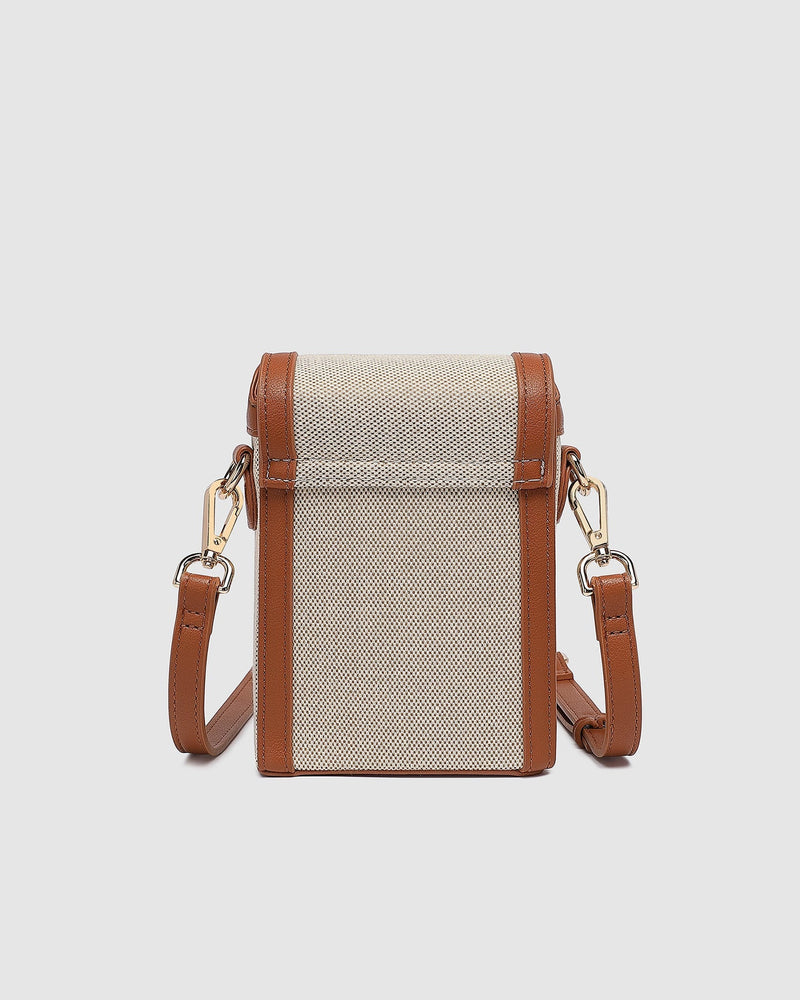 LOUENHIDE_YOKO CANVAS PHONE BAG TAN _ YOKO CANVAS PHONE BAG TAN _ Ebony Boutique NZ