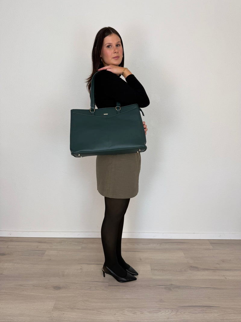 LOVEVOOK_ADDISON LAPTOP BAG FOREST GREEN _ ADDISON LAPTOP BAG FOREST GREEN _ Ebony Boutique NZ