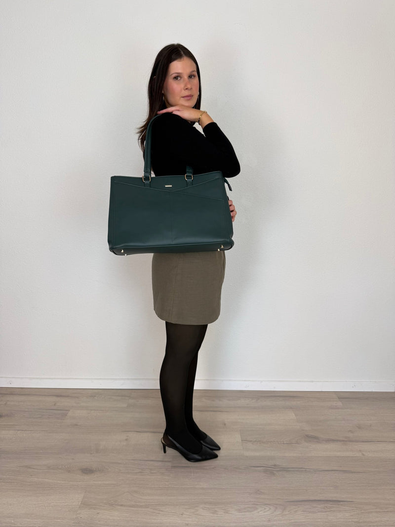 LOVEVOOK_ADDISON LAPTOP BAG FOREST GREEN _ ADDISON LAPTOP BAG FOREST GREEN _ Ebony Boutique NZ