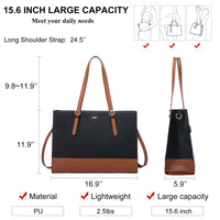 LOVEVOOK_ANNABELLE LAPTOP BAG TWO TONE BLACK/TAN _ ANNABELLE LAPTOP BAG TWO TONE BLACK/TAN _ Ebony Boutique NZ