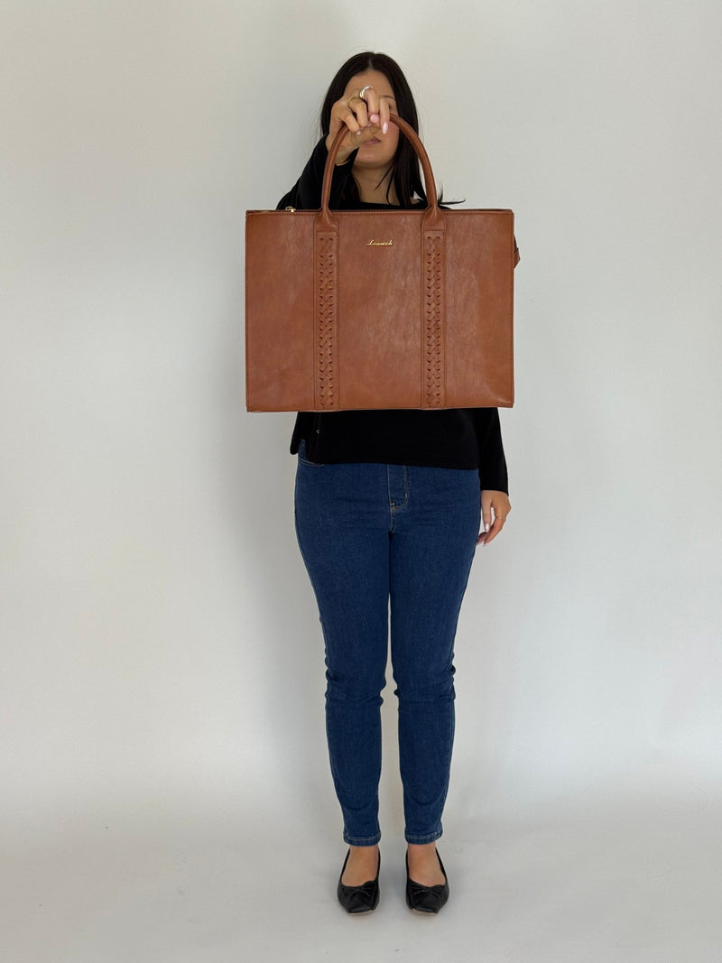 LOVEVOOK_DIXIE LAPTOP BAG TAN _ DIXIE LAPTOP BAG TAN _ Ebony Boutique NZ