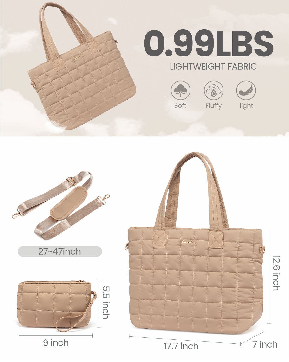 LOVEVOOK_EDEN 15.6 INCH QUILTED LAPTOP BAG BLUSH PINK _ EDEN 15.6 INCH QUILTED LAPTOP BAG BLUSH PINK _ Ebony Boutique NZ