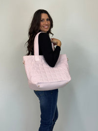 LOVEVOOK_EDEN 15.6 INCH QUILTED LAPTOP BAG BLUSH PINK _ EDEN 15.6 INCH QUILTED LAPTOP BAG BLUSH PINK _ Ebony Boutique NZ