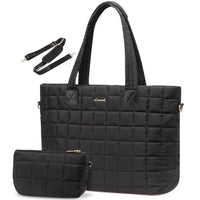 LOVEVOOK_EDEN 17 INCH QUILTED LAPTOP BAG BLACK _ EDEN 17 INCH QUILTED LAPTOP BAG BLACK _ Ebony Boutique NZ