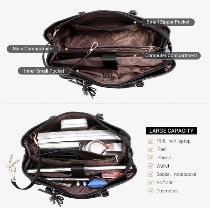 LOVEVOOK_EMBROIDERED DETAIL LAPTOP BAG BLACK _ EMBROIDERED DETAIL LAPTOP BAG BLACK _ Ebony Boutique NZ