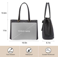 LOVEVOOK_EMBROIDERED DETAIL LAPTOP BAG BLACK _ EMBROIDERED DETAIL LAPTOP BAG BLACK _ Ebony Boutique NZ