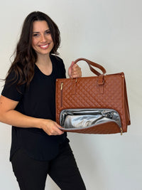 LOVEVOOK_MADDIE LAPTOP COOLER BAG QUILTED TAN _ MADDIE LAPTOP COOLER BAG QUILTED TAN _ Ebony Boutique NZ