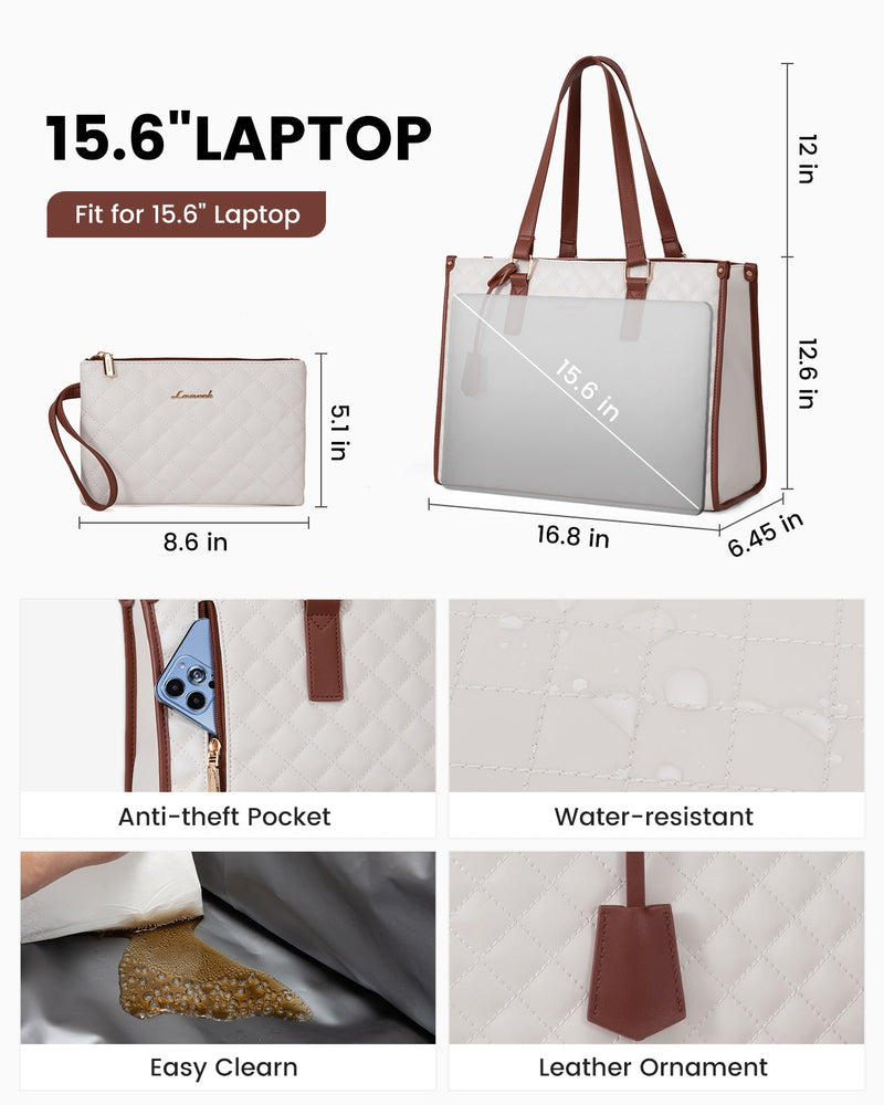 LOVEVOOK_MADDIE LAPTOP COOLER BAG QUILTED VANILLA/TAN _ MADDIE LAPTOP COOLER BAG QUILTED VANILLA/TAN _ Ebony Boutique NZ
