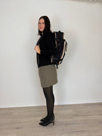 LOVEVOOK_MICAH TRAVEL BAG LINEN/BLACK/TAN _ MICAH TRAVEL BAG LINEN/BLACK/TAN _ Ebony Boutique NZ