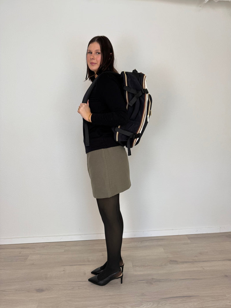 LOVEVOOK_MICAH TRAVEL BAG LINEN/BLACK/TAN _ MICAH TRAVEL BAG LINEN/BLACK/TAN _ Ebony Boutique NZ