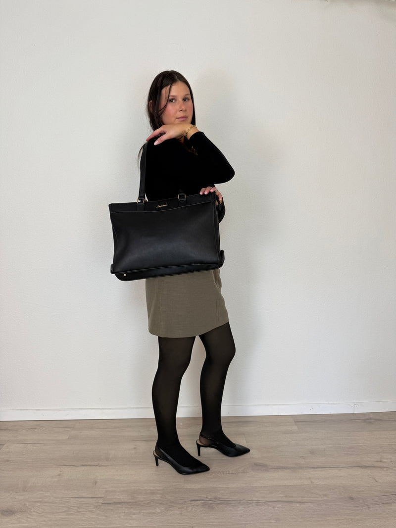 LOVEVOOK_PASADENA LAPTOP BAG BLACK _ PASADENA LAPTOP BAG BLACK _ Ebony Boutique NZ
