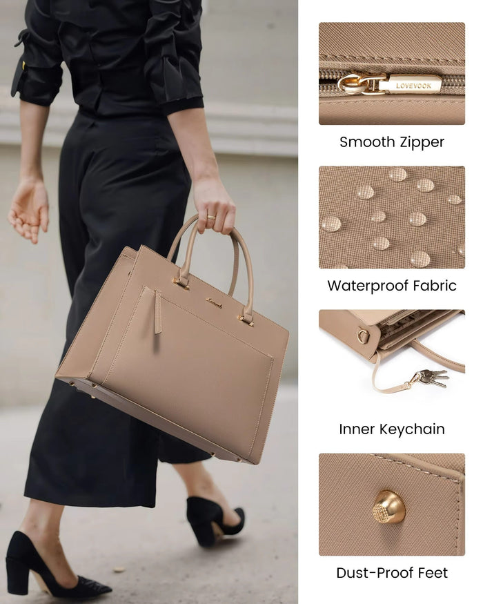 LOVEVOOK_REBECCA LAPTOP BAG LATTE _ REBECCA LAPTOP BAG LATTE _ Ebony Boutique NZ