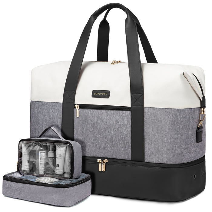 LOVEVOOK_WREN TRAVEL/GYM BAG VANILLA/WHITE/BLACK _ WREN TRAVEL/GYM BAG VANILLA/WHITE/BLACK _ Ebony Boutique NZ