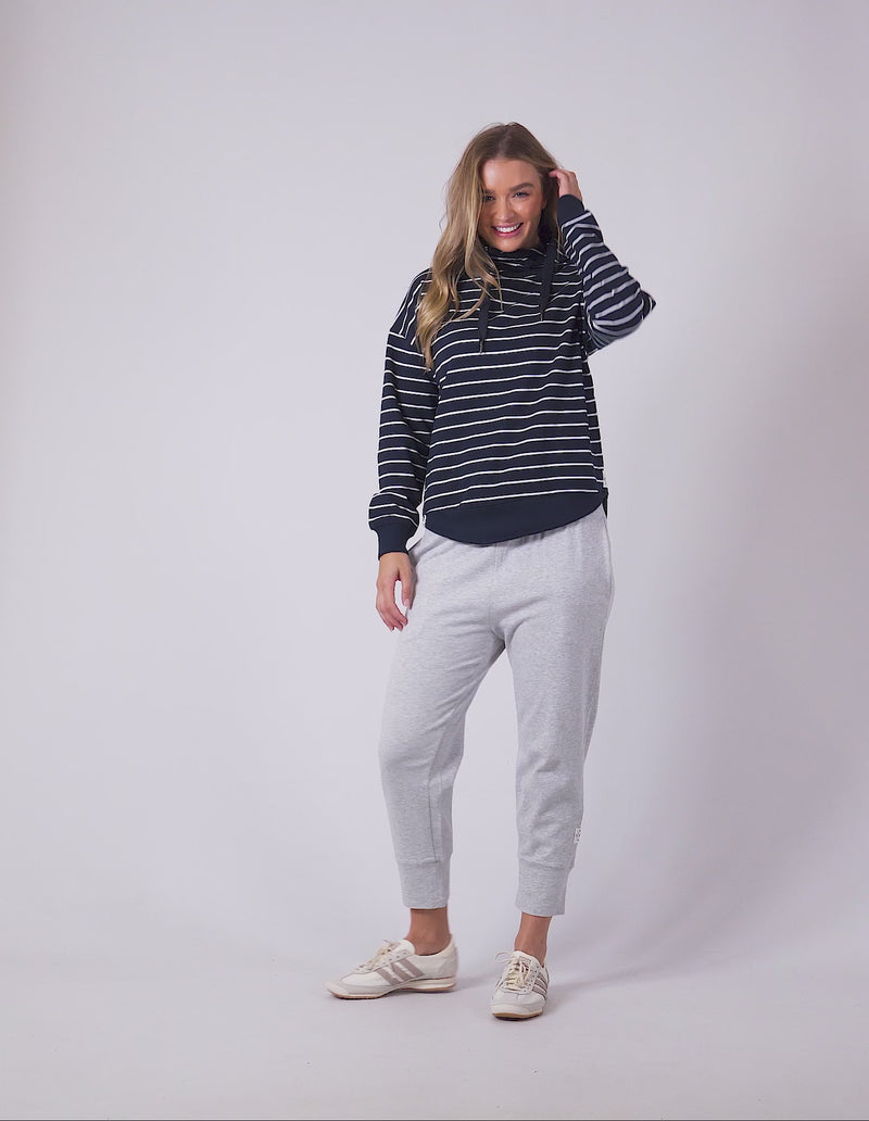 LOUNGER SCOOP HOODIE STRIPE