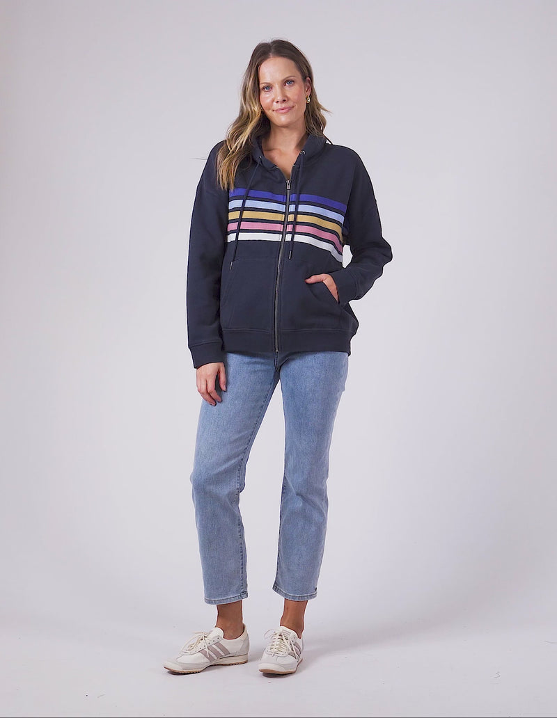 CUE ZIP HOODIE NAVY