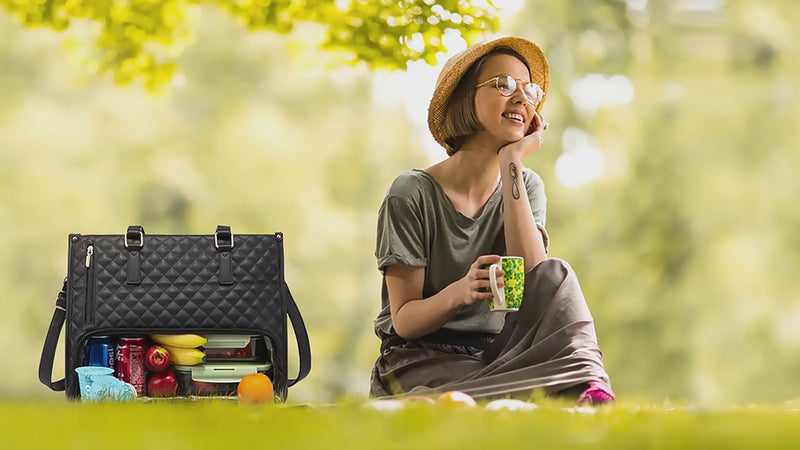 MADDIE LAPTOP COOLER BAG QUILTED TAN