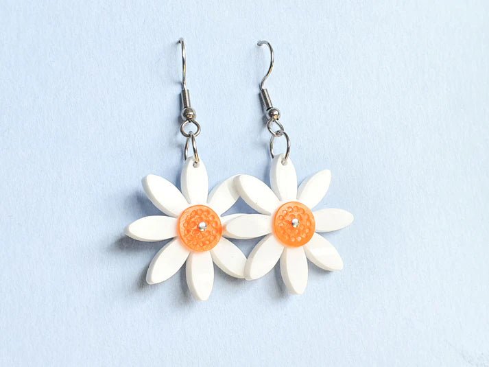REMIX PLASTICS_AKAROA DAISY EARRINGS _ AKAROA DAISY EARRINGS _ Ebony Boutique NZ