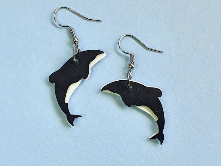 REMIX PLASTICS_HECTORS DOLPHIN EARRINGS _ HECTORS DOLPHIN EARRINGS _ Ebony Boutique NZ