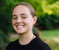 REMIX PLASTICS_KAKAPO FEATHER EARRINGS _ KAKAPO FEATHER EARRINGS _ Ebony Boutique NZ