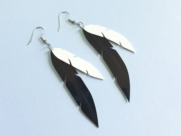 REMIX PLASTICS_PIED COMMORANT EARRINGS _ PIED COMMORANT EARRINGS _ Ebony Boutique NZ