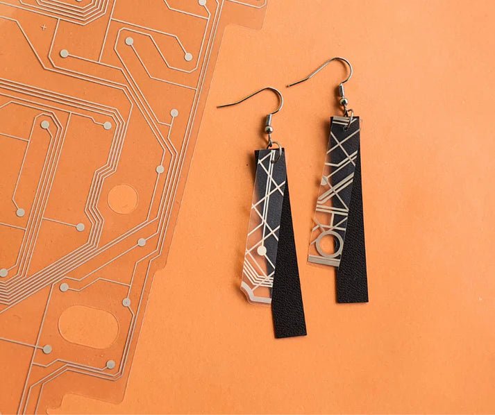 REMIX PLASTICS_REWIND EARRINGS LAYERED _ REWIND EARRINGS LAYERED _ Ebony Boutique NZ