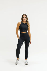 ROSE ROAD_RYKER LEGGINGS BLACK WITH BLACK ROSE _ RYKER LEGGINGS BLACK WITH BLACK ROSE _ Ebony Boutique NZ