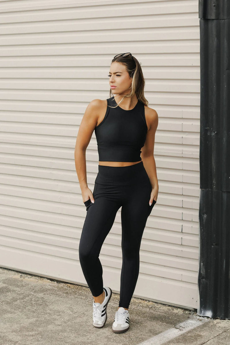 ROSE ROAD_RYKER LEGGINGS BLACK WITH BLACK ROSE _ RYKER LEGGINGS BLACK WITH BLACK ROSE _ Ebony Boutique NZ