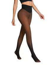 SCULPT FIT FLEECE LINED THERMAL TIGHTS SINGLE SEAM LATTE/BLACK