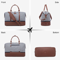 SUCIPI_AMARI DOTTY TRAVEL DUFFLE BAG BLACK/WHITE/TAN _ AMARI DOTTY TRAVEL DUFFLE BAG BLACK/WHITE/TAN _ Ebony Boutique NZ